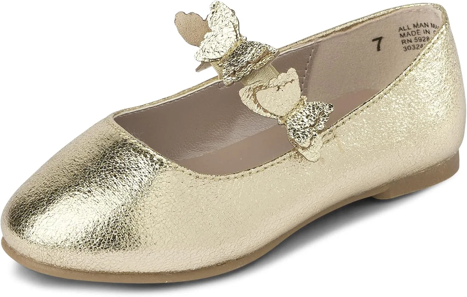 Детские балетки для девочек с закрытым носком The Children's Place, Metallic Gold