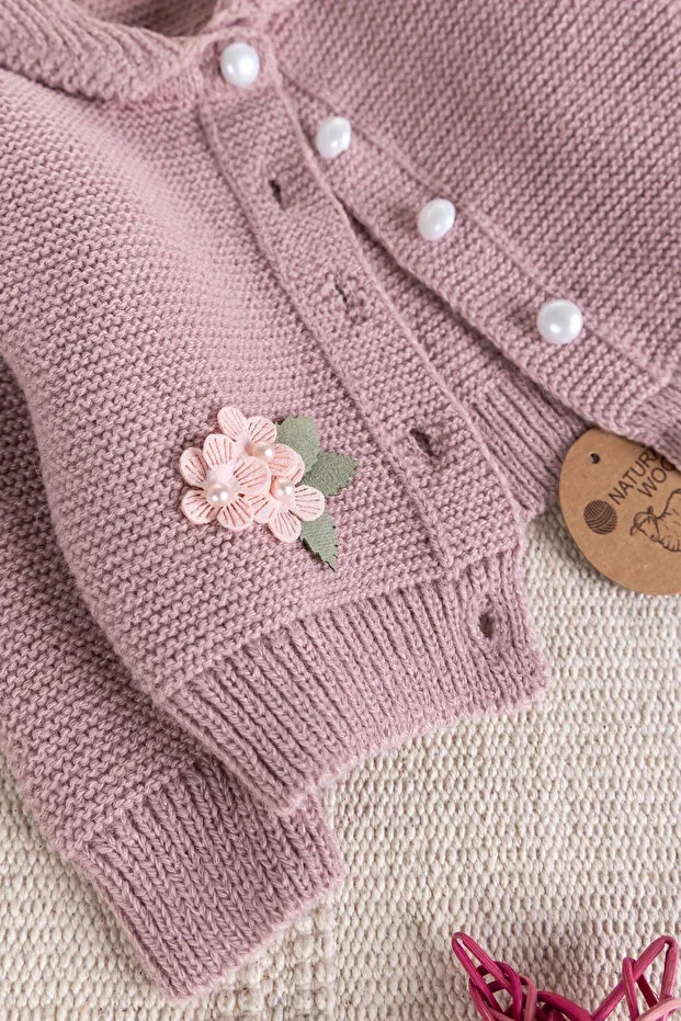 Детский комбинезон для девочек вязаный Babymod, Dried Rose — фото 2
