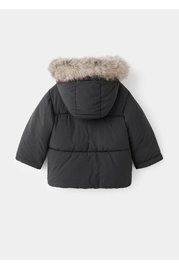 Детская зимняя куртка для девочек стеганая Mango Baby, Black — фото 3