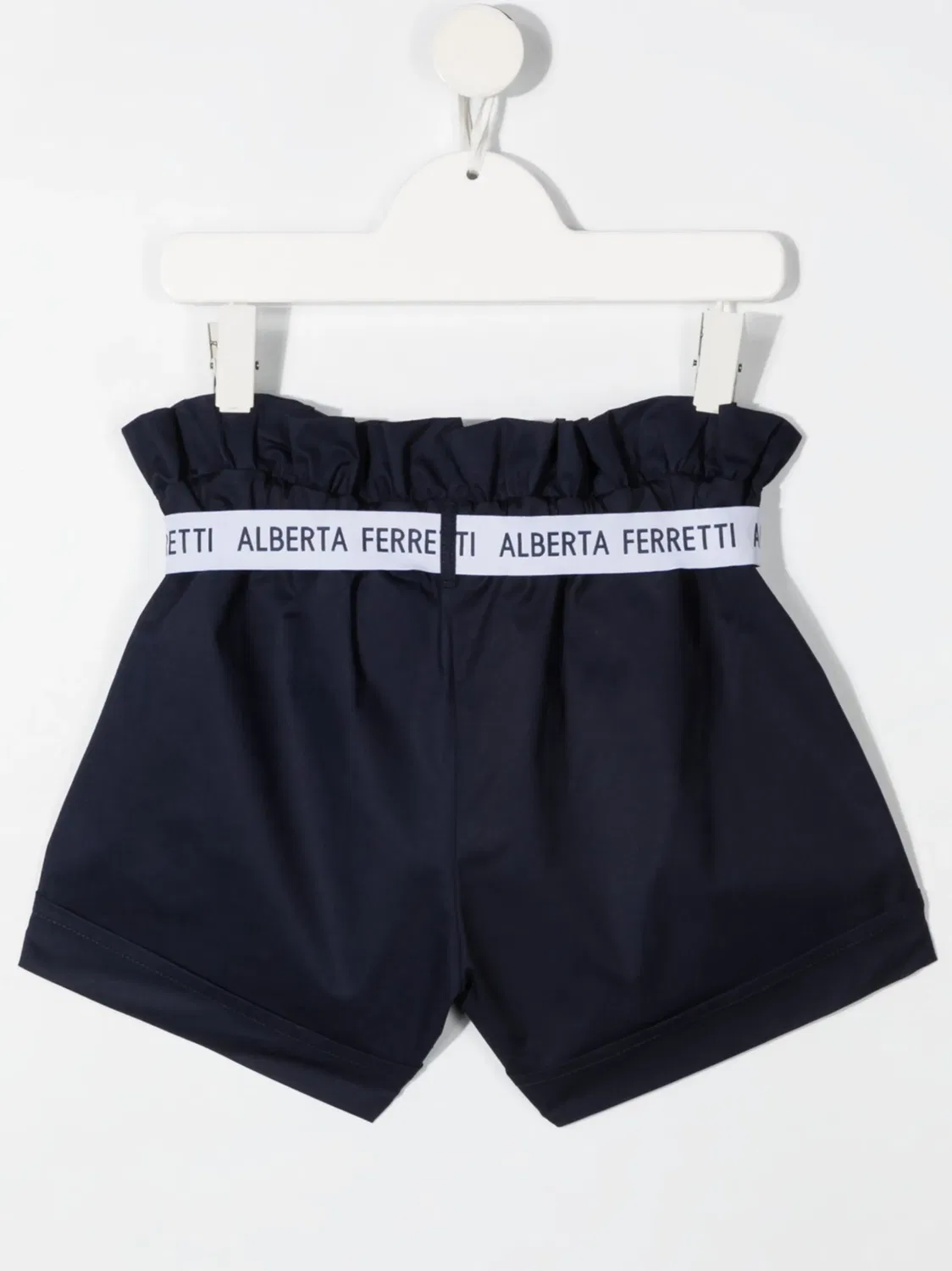 Шорты с логотипом и поясом Alberta Ferretti, синий — фото 2