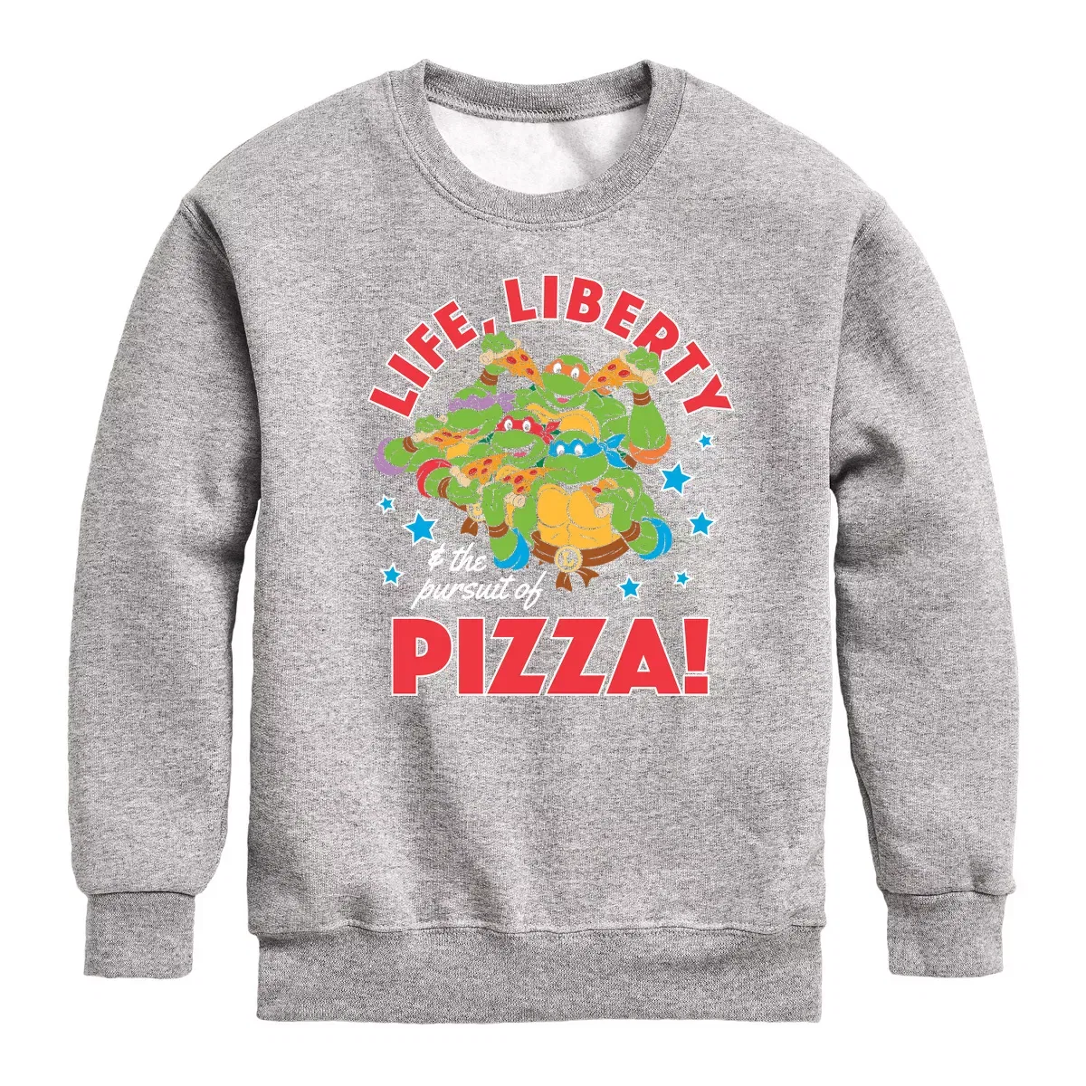 Детское свитшот с длинным рукавом с принтом Life Liberty Pursuit Of Pizza Teenage Mutant Ninja Turtles, Black