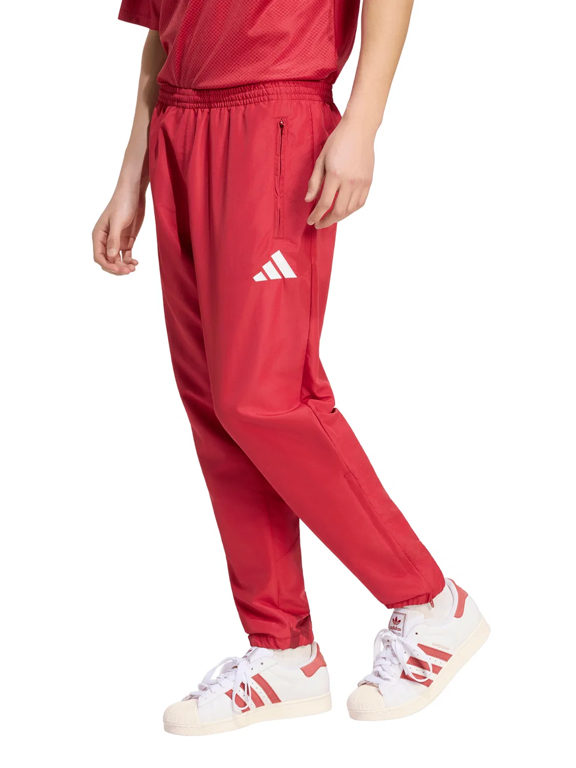 Спортивные брюки Adidas Performance Tapered Workout Pants LIVERPOOL FC красного и темно-красного цвета — фото 2