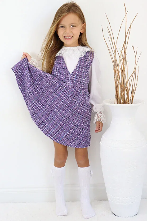 Детское платье-жилет для девочек хлопковое valeria lilac Parla Kids, Lavender — фото 3