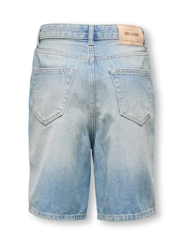 Шорты с эффектом потертости Fade Only & Sons Junior, голубой — фото 3