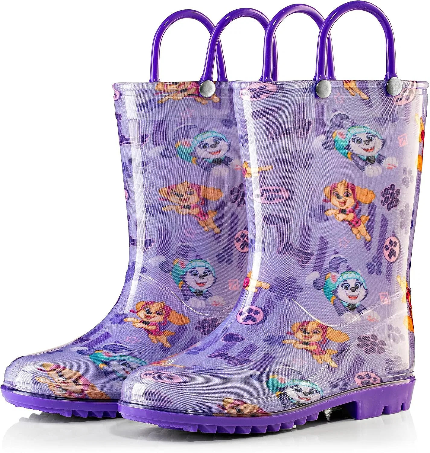 Детские дождевые сапоги для девочек с принтом Paw Patrol Nick, Purple — фото 3