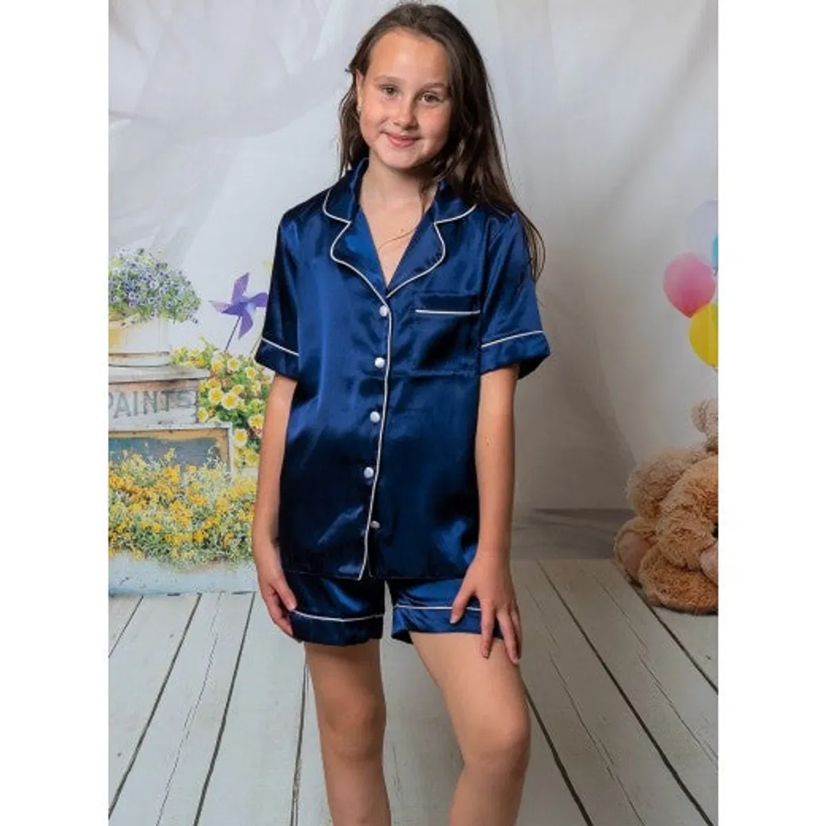Женские атласные пижамные шорты Personalised Satin Short Pyjamas Lulabay, Navy
