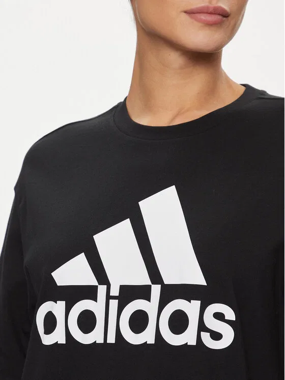 Футболка loose fit Essentials Big Logo Boyfriend T-Shirt Adidas, черный — фото 4
