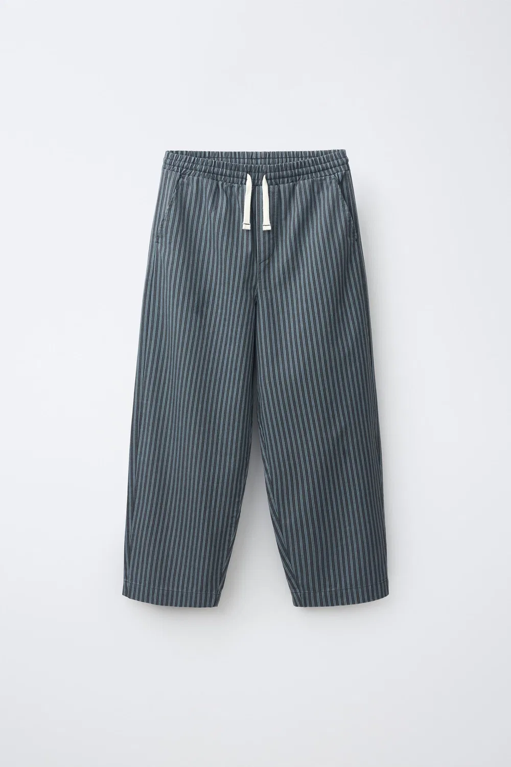 Полосатые широкие брюки ZARA, Mid-blue