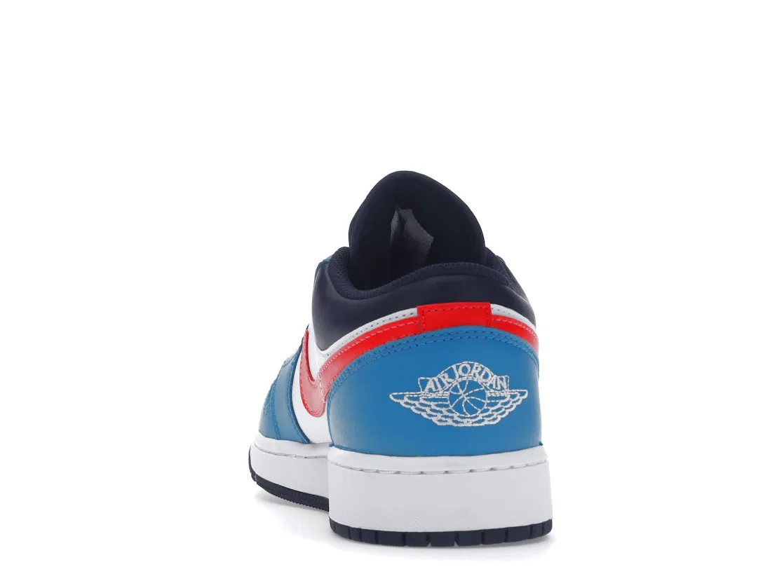 Детские кроссовки Lifestyle Jordan 1 Low Game Time Jordan, White/Flash Crimson/Comet Blue — фото 4
