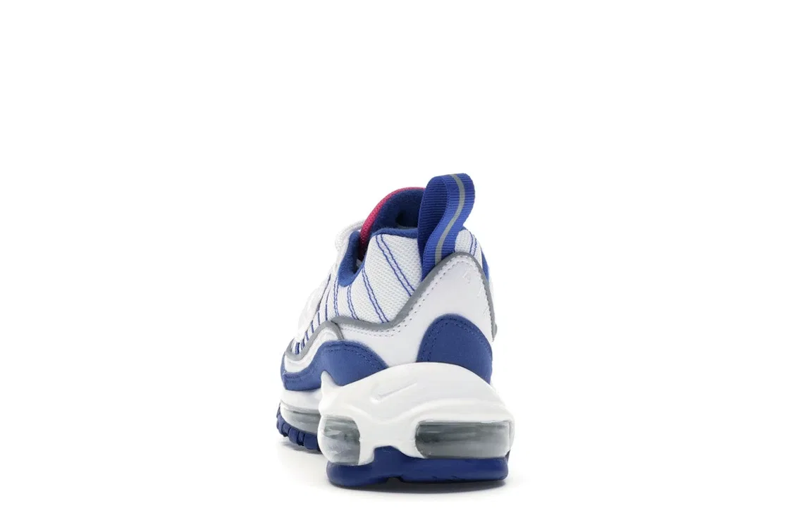 Детские кроссовки Lifestyle с сеткой Nike Air Max 98 Nike, White/Indigo Force-Laser Fuchsia-Amarillo — фото 4
