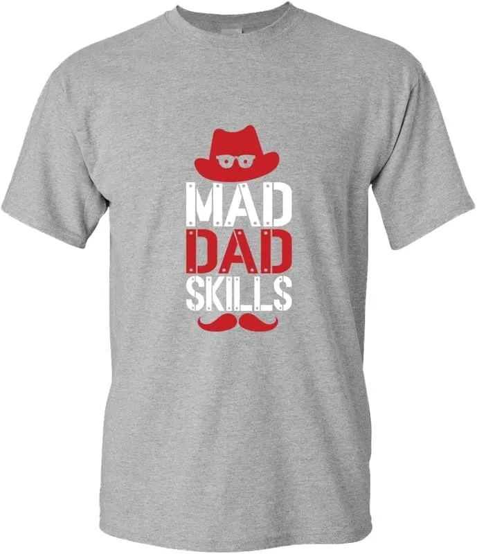 Унисекс футболка с принтом Mad Dad Skills Generic, Ash