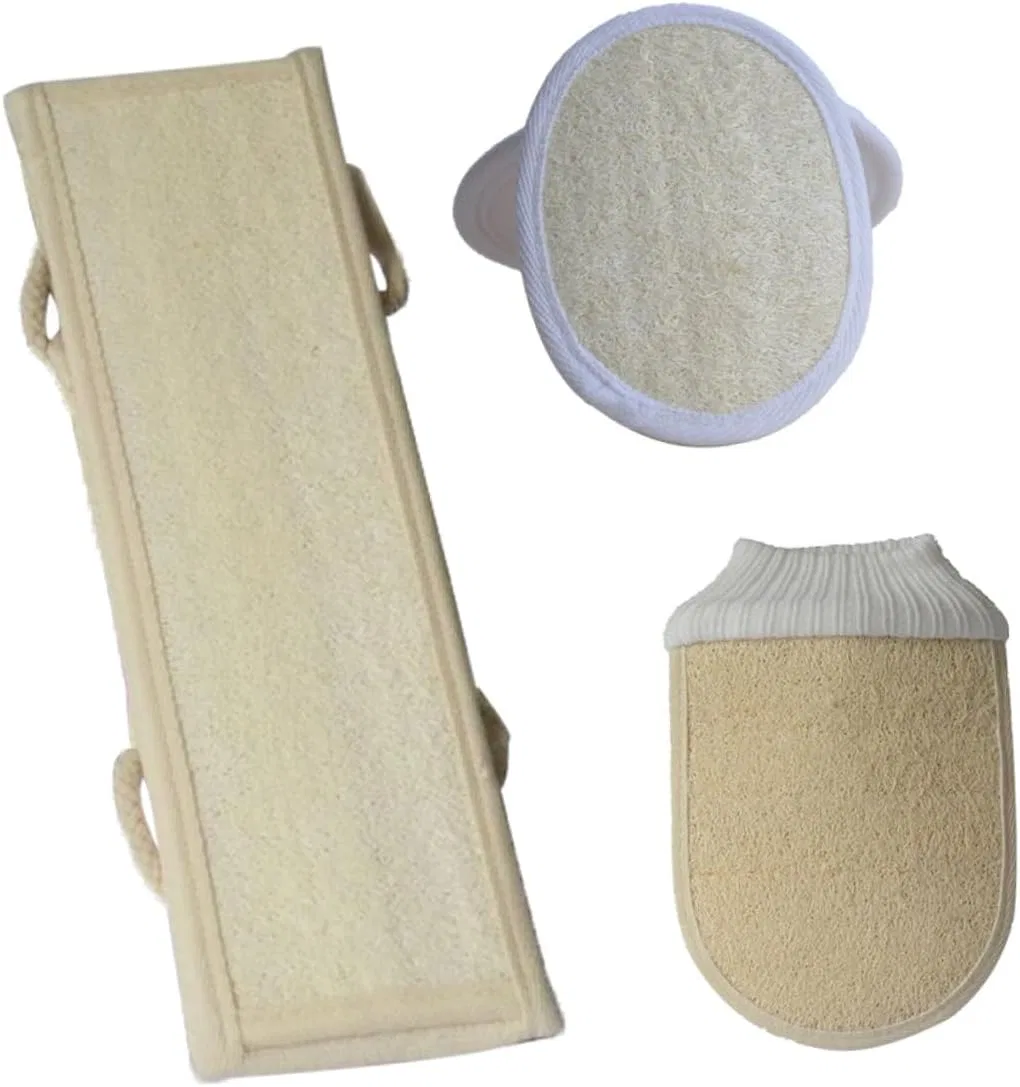 Набор люфы для пилинга, 3 шт, Housoutil, 20x13x1 см, Beige