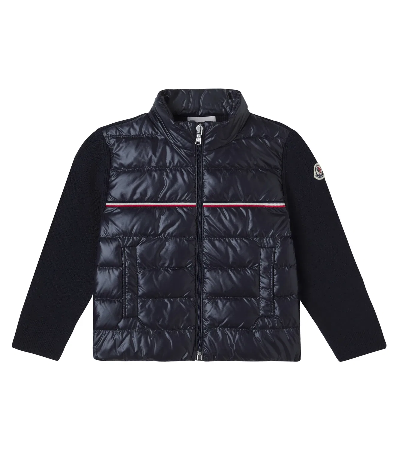 Легкая куртка с пуховыми вставками Moncler Enfant, синий