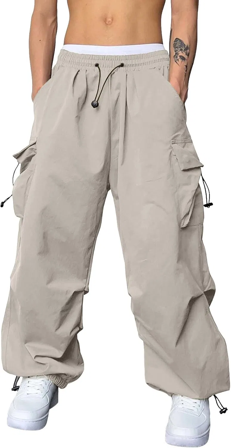 Мужские брюки карго с эластичным поясом, Parachute Pants, хаки