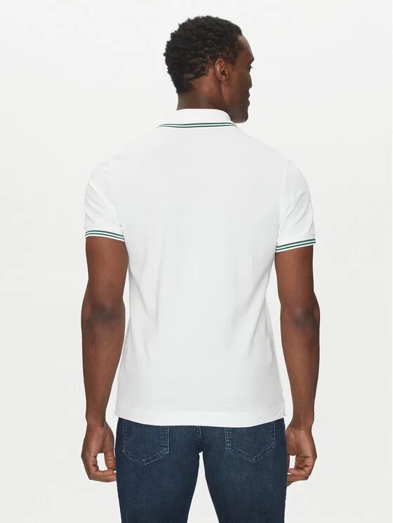 Футболка поло Lacoste Regular Fit, однотонная, белый — фото 3