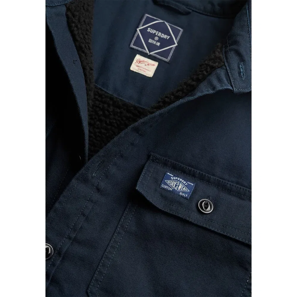 Рубашка с длинным рукавом на флисе Vintage Borg Lined Miller Superdry, синий — фото 2
