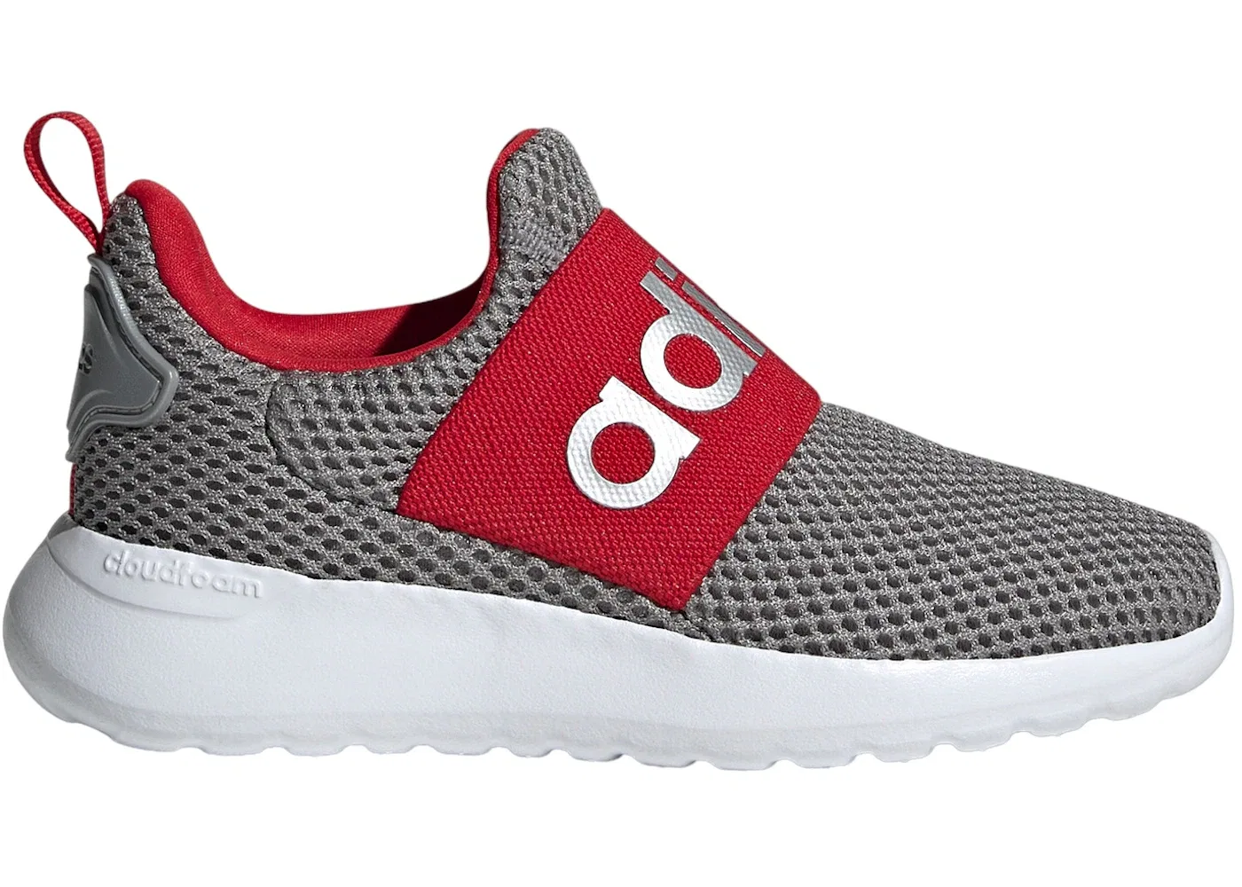 Детские кроссовки с шнуровкой Adidas Lite Racer Adapt 4.0, Grey Three/Silver Metallic/Scarlet