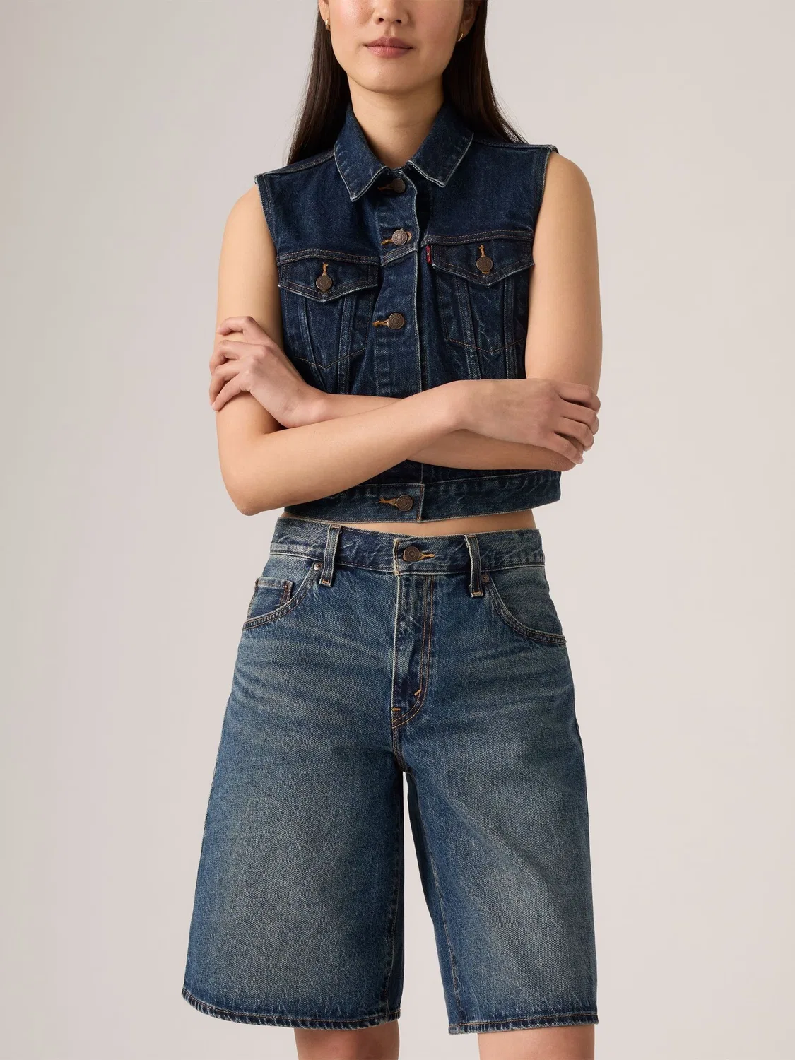Шорты джинсовые свободные Levi's Hinged Heart Blue