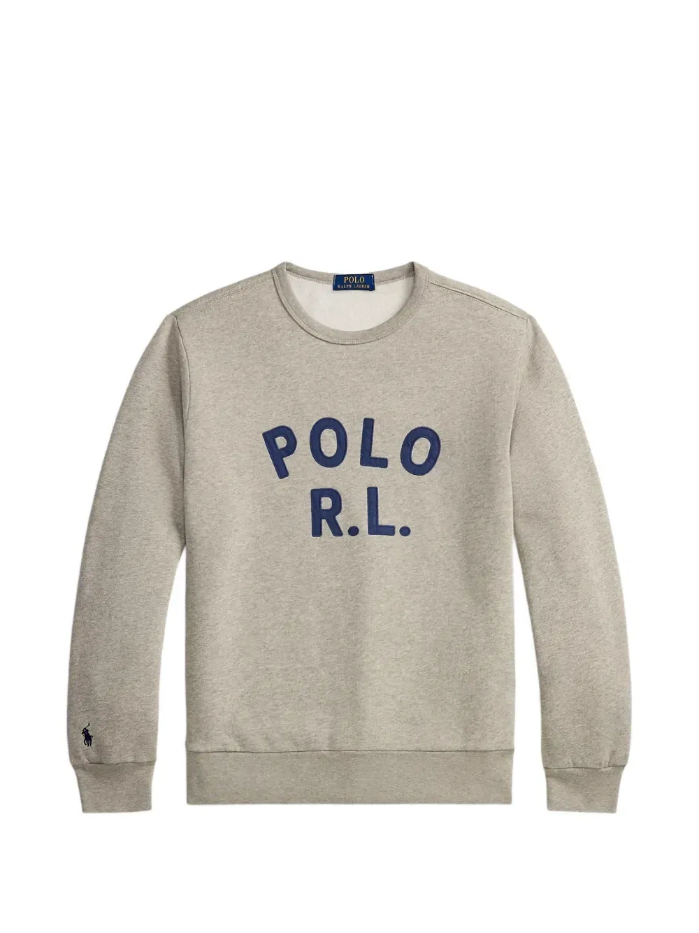 Хлопковый свитшот с логотипом Polo Ralph Lauren, серый