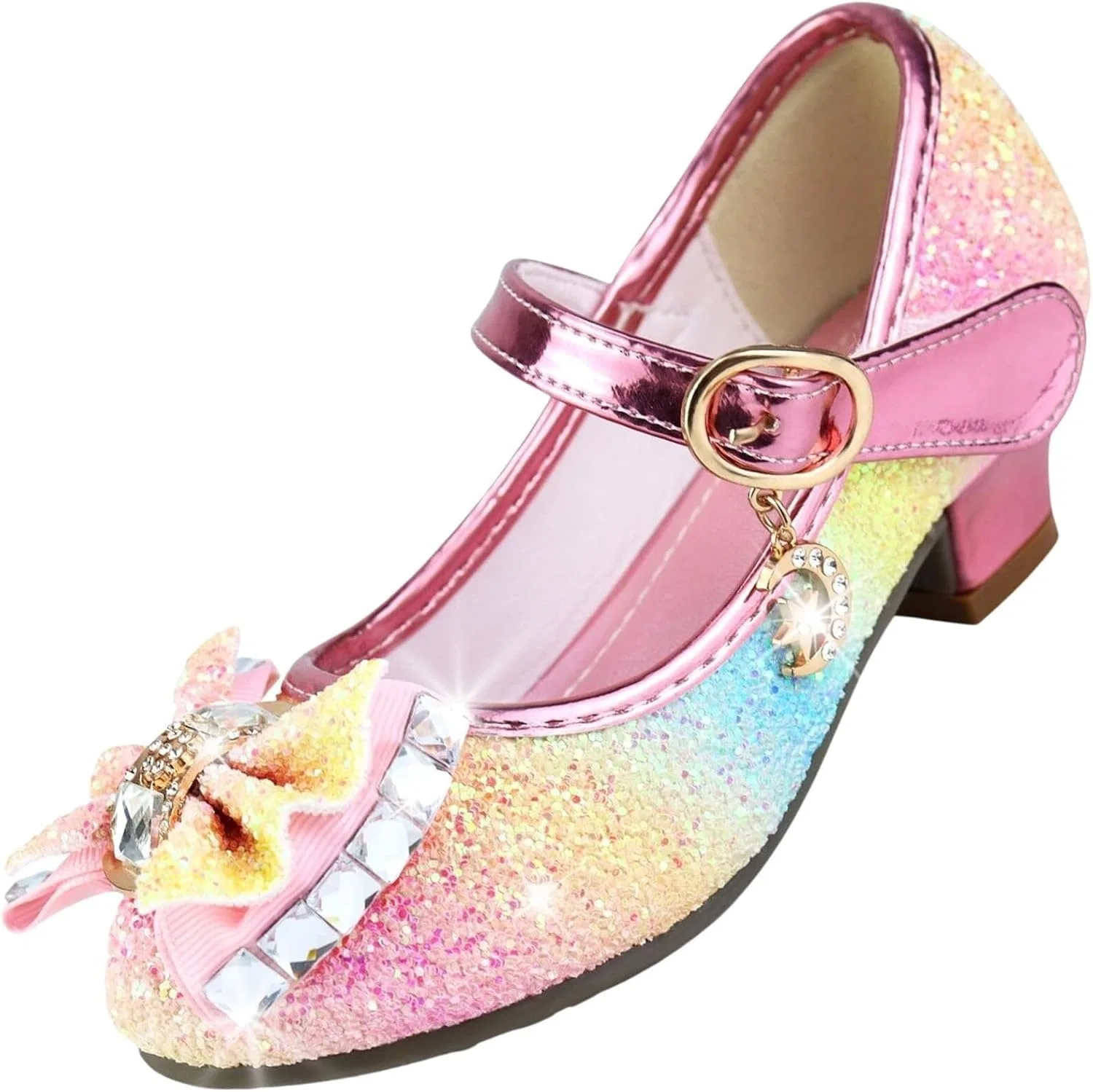 Детские туфли для девочек с блестками Princess Heels Jasmeko, Silver