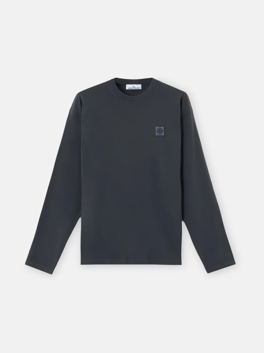 Мужской лонгслив Stone Island Regular Fit With Tonal Compass Logo Patch, темно-синий — фото 2