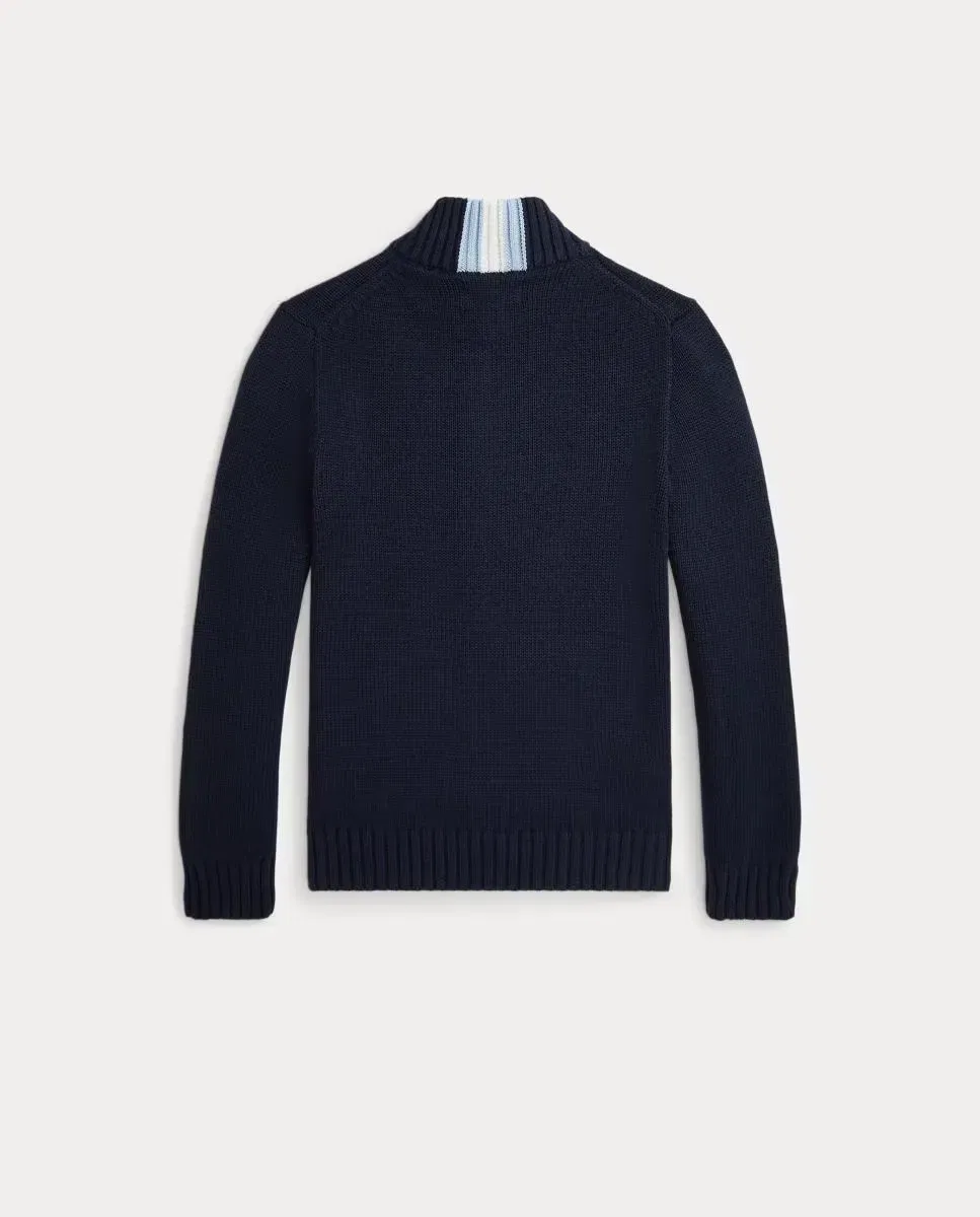 Детская вязаная куртка для мальчиков на молнии Polo Ralph Lauren, Azul Marino — фото 2
