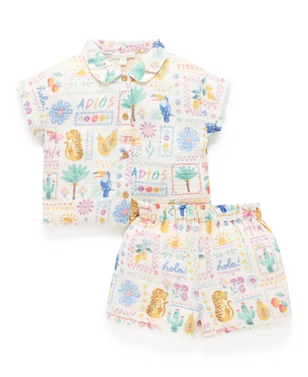 Детский комплект для новорожденных с принтом Postcard Set Purebaby, Postcard Print