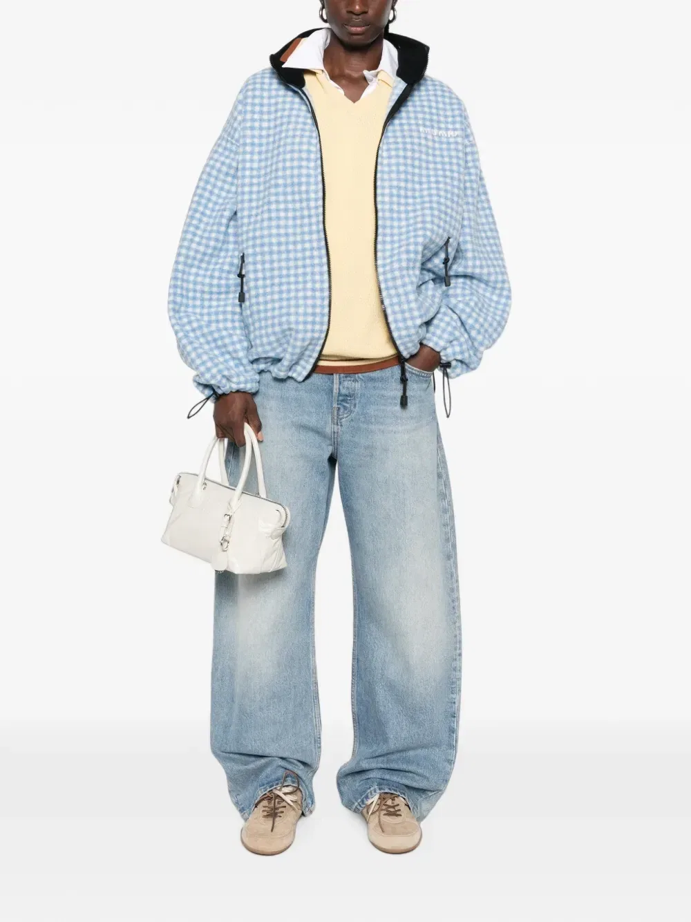 Клетчатая куртка на молнии MIU MIU, синий — фото 2