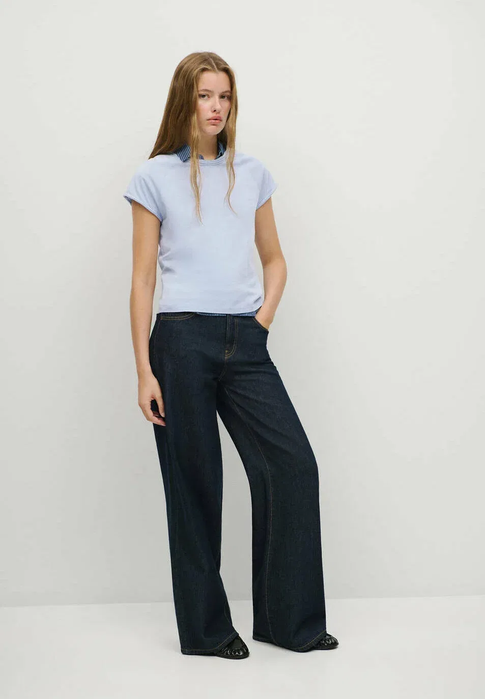 Подростковая - базовая футболка Mango Kids, Blue