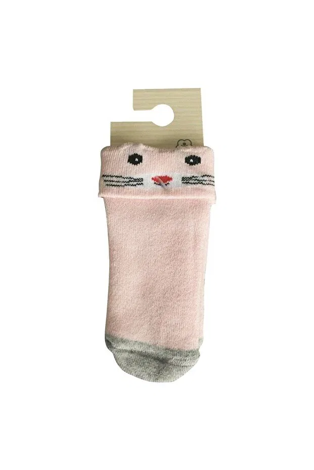 Детские носки с принтом Cunning Cat Towel Baby Socks Biorganic, Pink