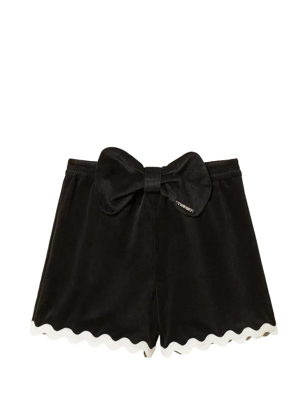 Вельветовые шорты с бантом TWINSET Kids, черный