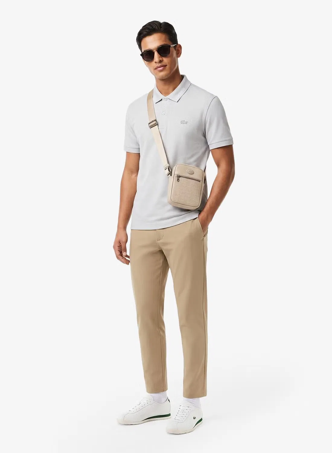 Поло с жаккардовым воротником Lacoste, вересковый — фото 4