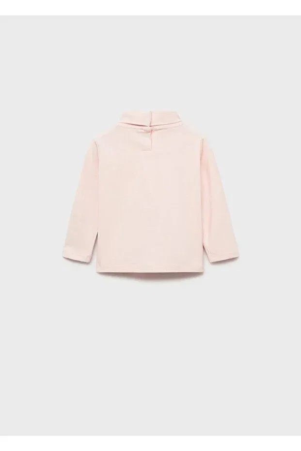 Детское для девочек футболка с длинным рукавом Mango Baby, Pink — фото 2