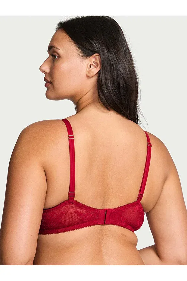 Женский бюстгальтер кружевной Rose lace Victoria'S Secret, Bright Red — фото 2