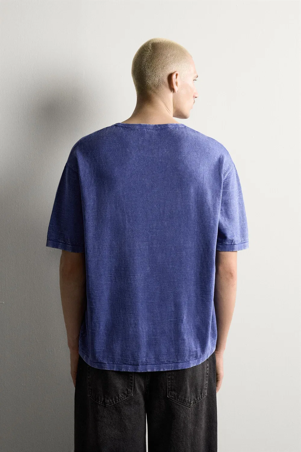 Футболка из текстурированного вяза ZARA, Bluish — фото 3