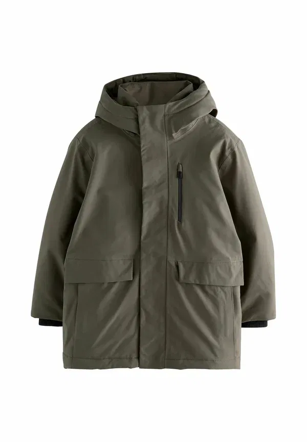 Куртка водонепроницаемая Regular fit waterproof borg lined Next, khaki green, зеленый/хаки
