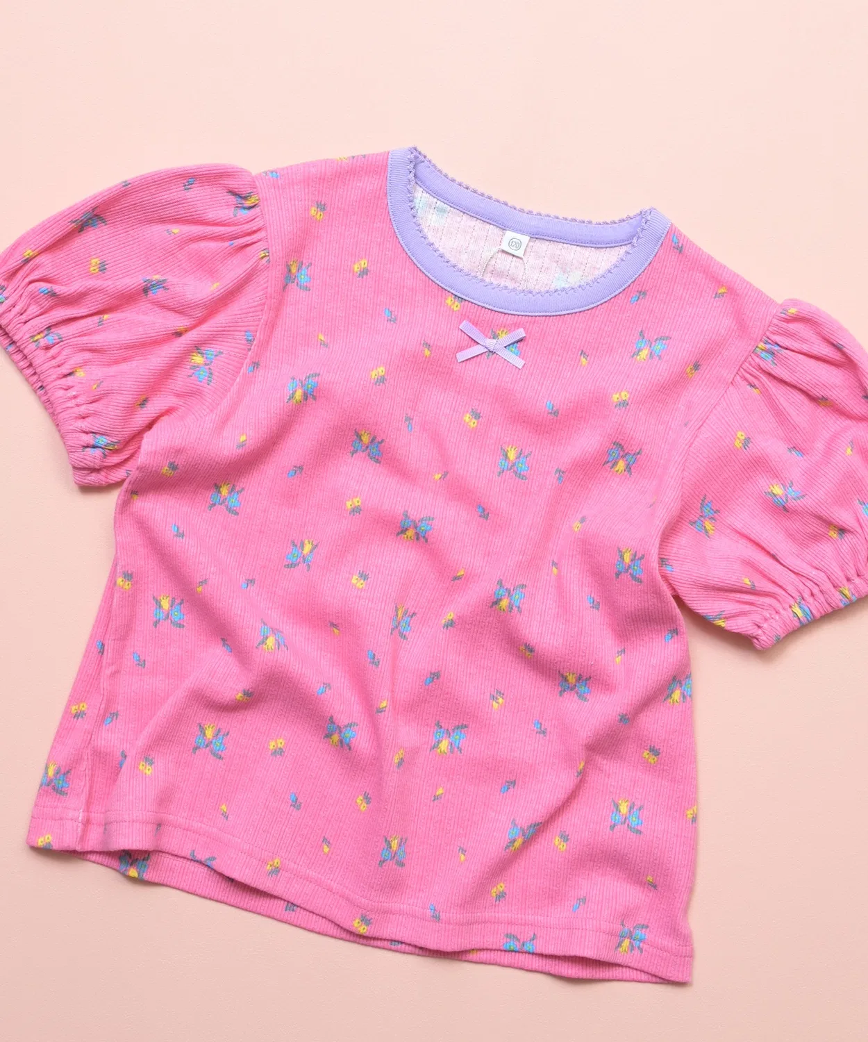 Детская футболка с коротким рукавом и принтом Puff Sleeve Top MARKEY'S, Pink — фото 2