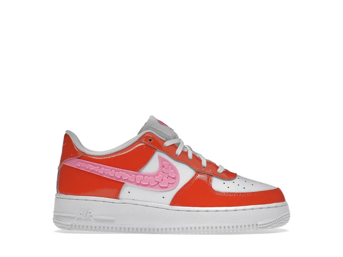 Детские кроссовки для мальчиков и девочек с принтом Nike Air Force 1 Low Nike, Picante Red/Pink Spell/White