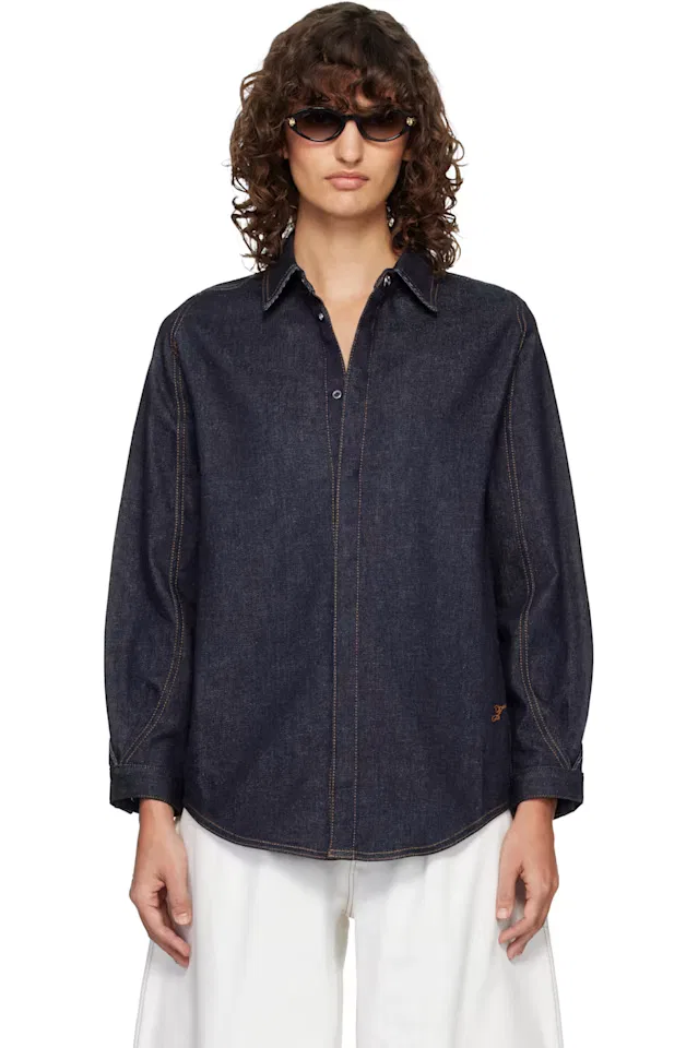 Темно-синяя джинсовая рубашка «The Amelo De-Nîmes Denim» Jacquemus