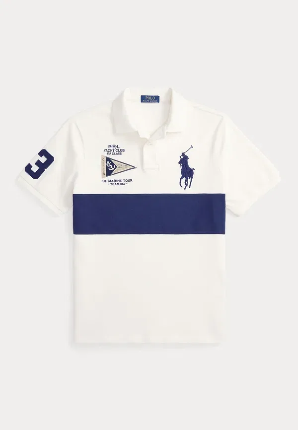 Поло с вышивкой Custom Slim Fit Big Pony Polo Ralph Lauren Nevis/Newport темно-синий — фото 4