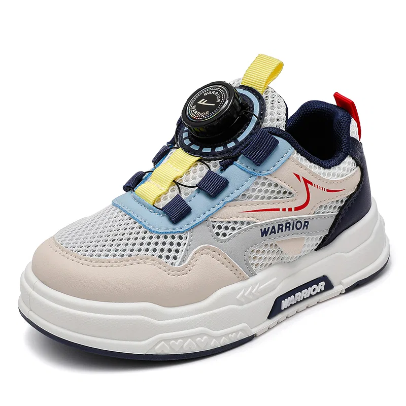 Детские кеды для скейтбординга White Khaki Blue WARRIOR
