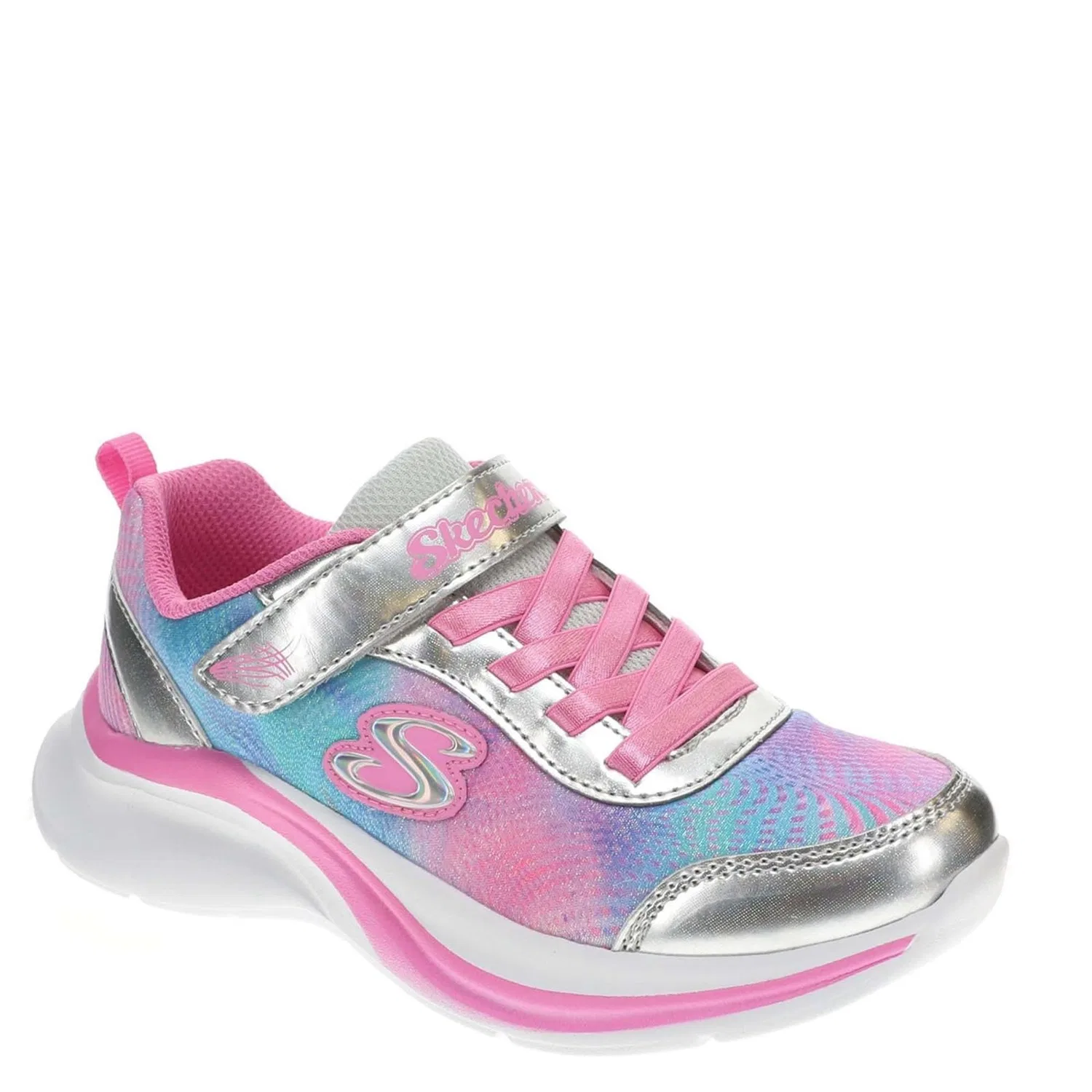 Детские кроссовки для девочек с принтом Aloha Dream Skechers, Silver Multicoloured — фото 2
