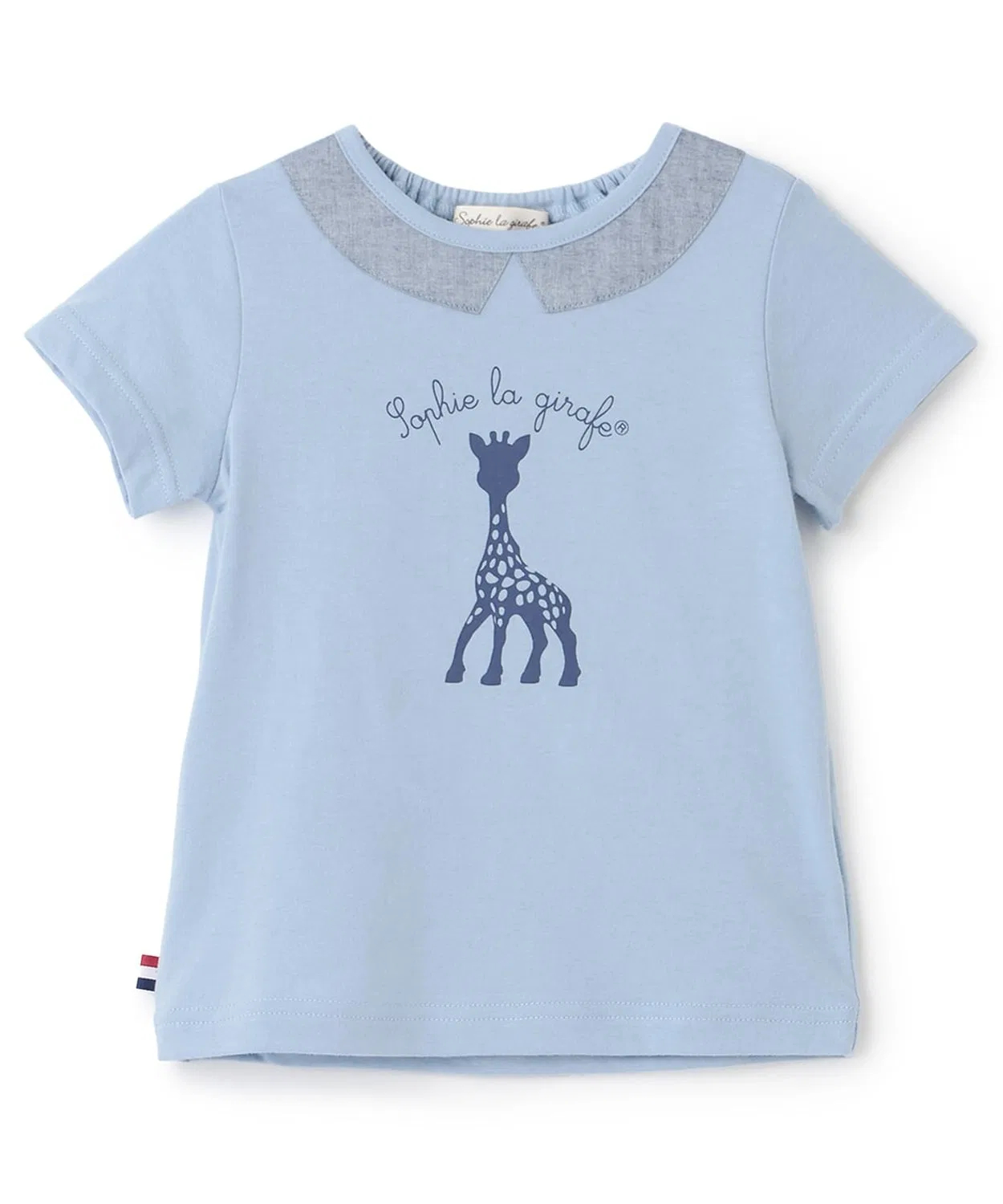 Детская футболка с принтом с воротником Sophie la girafe, Blue