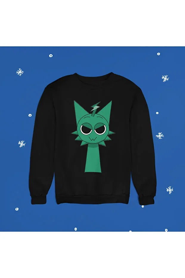 Детские свитшот для мальчиков с принтом Stil-X sprunki characters printed unisex children's sweatshirt 3 thread chardon Magors, Black-10