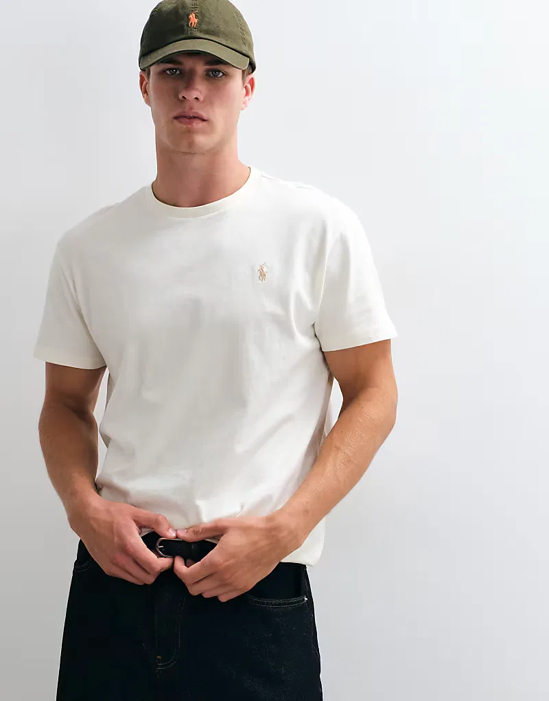 Классическая футболка Polo Ralph Lauren с логотипом Icon, кремовый — фото 2