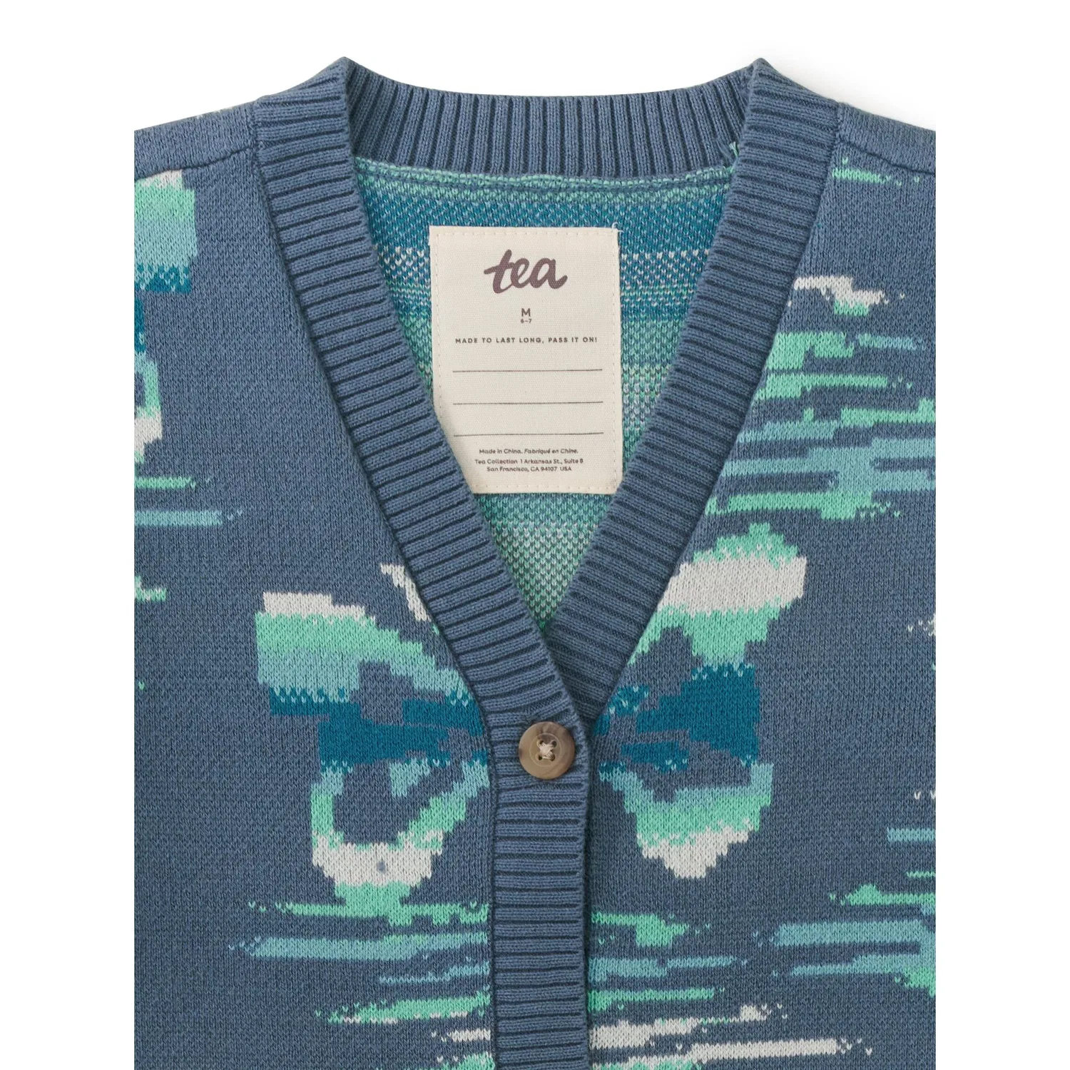 Детский кардиган-свитер с длинным рукавом с принтом Long Butterfly Sweater Cardi Tea Collection, Butterfly In Flight — фото 2