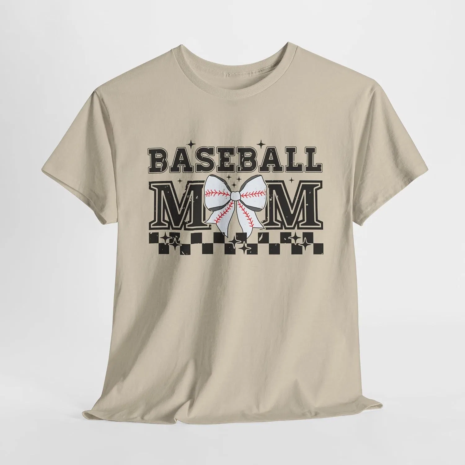 Женская футболка с принтом Baseball Mom, Sand — фото 2