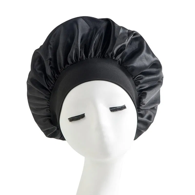 Шапочка для душа Satin Hair Cap, 2 шт, Runstarshow, D (Schwarz + Dunkelviolett) — фото 2