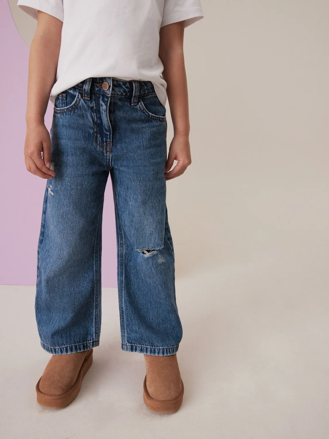 Джинсы широкие, модель Wide Leg Next, темная стирка