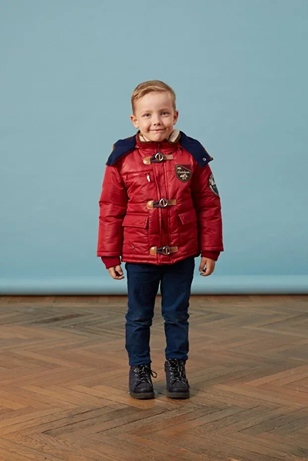 Детское пальто для девочек с капюшоном Men Anorak, Burgundy